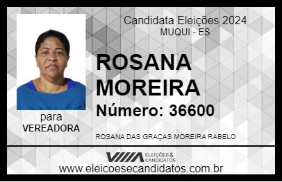 Candidato ROSANA MOREIRA 2024 - MUQUI - Eleições