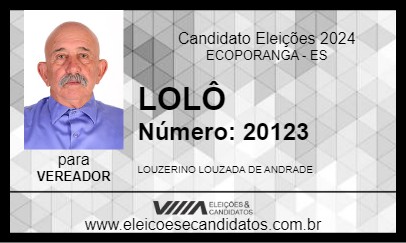 Candidato LOLÔ 2024 - ECOPORANGA - Eleições