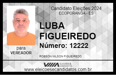 Candidato LUBA FIGUEIREDO 2024 - ECOPORANGA - Eleições