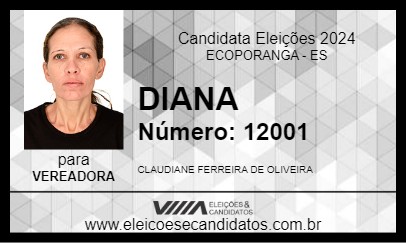 Candidato DIANA 2024 - ECOPORANGA - Eleições