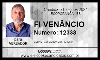 Candidato FI VENÂNCIO 2024 - ECOPORANGA - Eleições