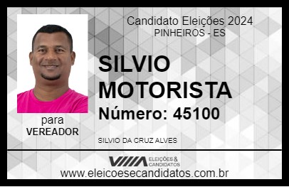 Candidato SILVIO MOTORISTA 2024 - PINHEIROS - Eleições