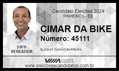 Candidato CIMAR DA BIKE 2024 - PINHEIROS - Eleições