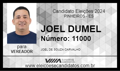 Candidato JOEL DUMEL 2024 - PINHEIROS - Eleições