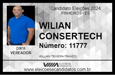 Candidato WILIAN CONSERTECH 2024 - PINHEIROS - Eleições