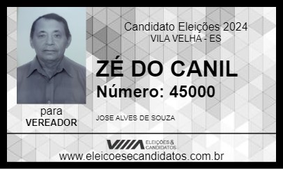 Candidato ZÉ DO CANIL 2024 - VILA VELHA - Eleições