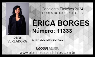 Candidato ÉRICA BORGES 2024 - DORES DO RIO PRETO - Eleições