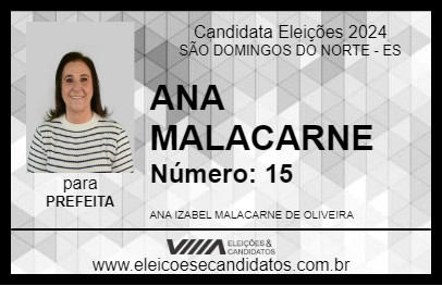 Candidato ANA MALACARNE 2024 - SÃO DOMINGOS DO NORTE - Eleições