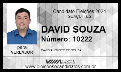 Candidato DAVID SOUZA 2024 - GUAÇUÍ - Eleições