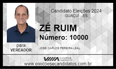 Candidato ZÉ RUIM 2024 - GUAÇUÍ - Eleições