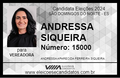 Candidato ANDRESSA SIQUEIRA 2024 - SÃO DOMINGOS DO NORTE - Eleições