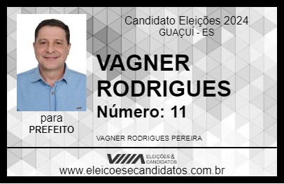 Candidato VAGNER RODRIGUES 2024 - GUAÇUÍ - Eleições