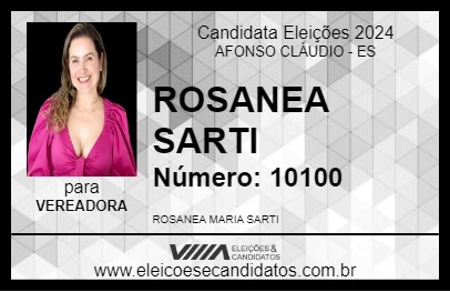 Candidato ROSANEA SARTI 2024 - AFONSO CLÁUDIO - Eleições