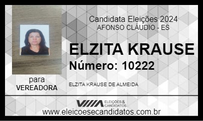 Candidato ELZITA KRAUSE 2024 - AFONSO CLÁUDIO - Eleições