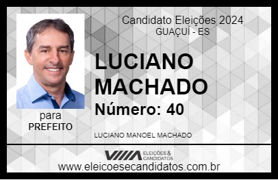 Candidato LUCIANO MACHADO 2024 - GUAÇUÍ - Eleições