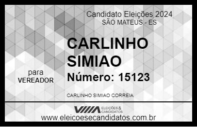 Candidato CARLINHO SIMIAO 2024 - SÃO MATEUS - Eleições