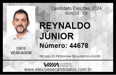 Candidato REYNALDO JÚNIOR 2024 - GUAÇUÍ - Eleições