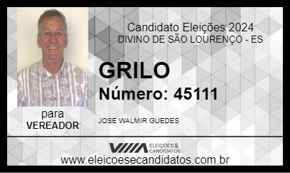 Candidato GRILO 2024 - DIVINO DE SÃO LOURENÇO - Eleições