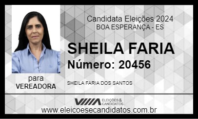 Candidato SHEILA FARIA 2024 - BOA ESPERANÇA - Eleições