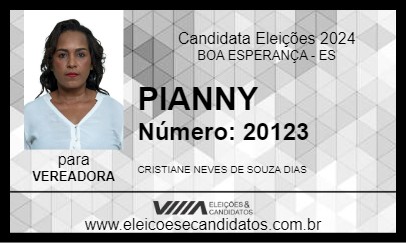 Candidato PIANNY 2024 - BOA ESPERANÇA - Eleições