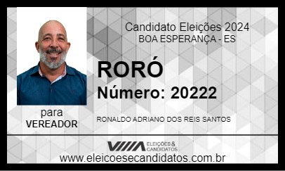 Candidato RORÓ 2024 - BOA ESPERANÇA - Eleições