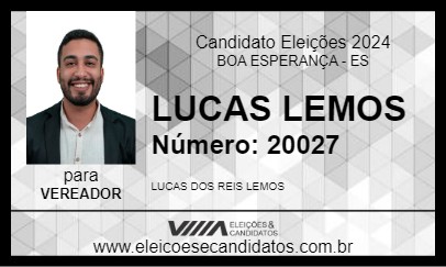 Candidato LUCAS LEMOS 2024 - BOA ESPERANÇA - Eleições