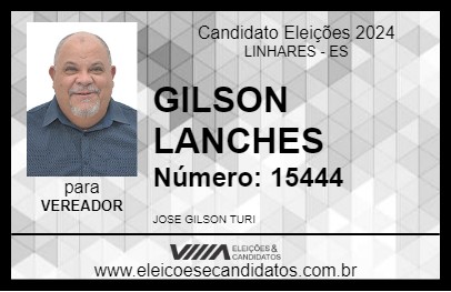 Candidato GILSON LANCHES 2024 - LINHARES - Eleições