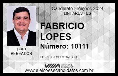 Candidato FABRICIO LOPES 2024 - LINHARES - Eleições