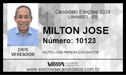 Candidato MILTON JOSE 2024 - LINHARES - Eleições