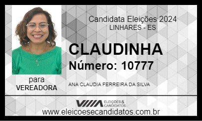 Candidato CLAUDINHA 2024 - LINHARES - Eleições