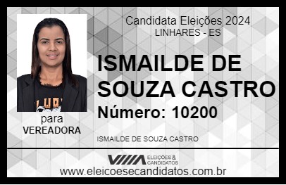 Candidato ISMAILDE DE SOUZA CASTRO 2024 - LINHARES - Eleições