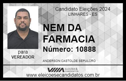 Candidato NEM DA FARMACIA 2024 - LINHARES - Eleições