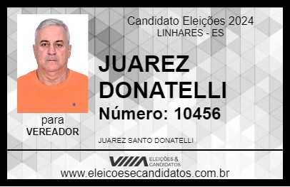 Candidato JUAREZ DONATELLI 2024 - LINHARES - Eleições