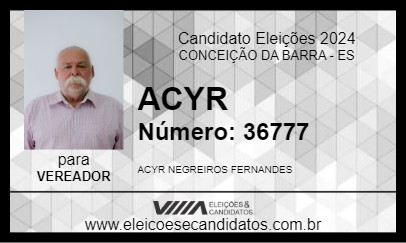 Candidato ACYR 2024 - CONCEIÇÃO DA BARRA - Eleições