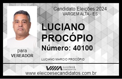 Candidato LUCIANO PROCÓPIO 2024 - VARGEM ALTA - Eleições