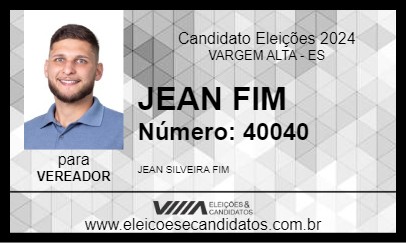 Candidato JEAN FIM 2024 - VARGEM ALTA - Eleições