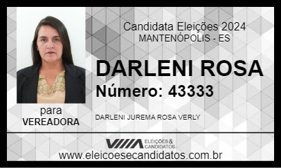 Candidato DARLENI ROSA 2024 - MANTENÓPOLIS - Eleições