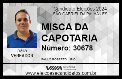 Candidato MISCA DA CAPOTARIA 2024 - SÃO GABRIEL DA PALHA - Eleições