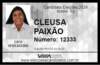 Candidato CLEUSA PAIXÃO 2024 - SERRA - Eleições