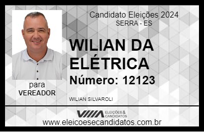 Candidato WILIAN DA ELÉTRICA 2024 - SERRA - Eleições