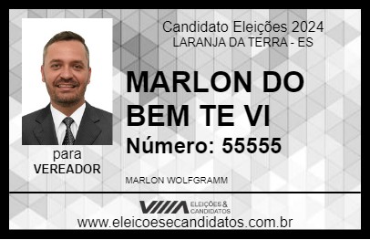 Candidato MARLON DO BEM TE VI 2024 - LARANJA DA TERRA - Eleições