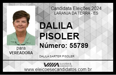 Candidato DALILA PISOLER 2024 - LARANJA DA TERRA - Eleições