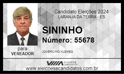 Candidato SININHO 2024 - LARANJA DA TERRA - Eleições