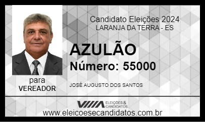 Candidato AZULÃO 2024 - LARANJA DA TERRA - Eleições