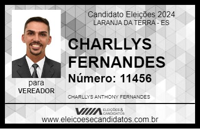 Candidato CHARLLYS FERNANDES 2024 - LARANJA DA TERRA - Eleições