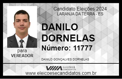 Candidato DANILO DORNELAS 2024 - LARANJA DA TERRA - Eleições