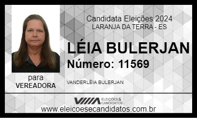 Candidato LÉIA BULERJAN 2024 - LARANJA DA TERRA - Eleições