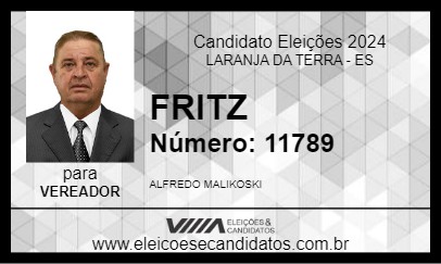 Candidato FRITZ 2024 - LARANJA DA TERRA - Eleições