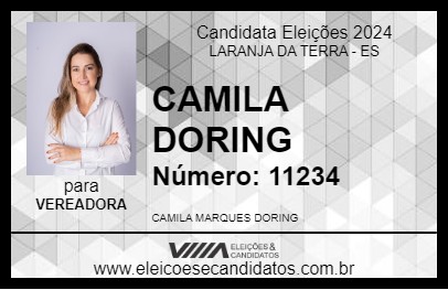 Candidato CAMILA DORING 2024 - LARANJA DA TERRA - Eleições