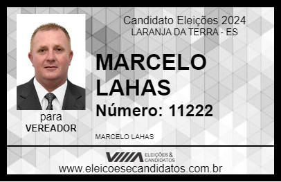 Candidato MARCELO LAHAS 2024 - LARANJA DA TERRA - Eleições